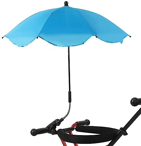 Sombrilla Cochecito Bebe Universal - Sombrilla Universal Para Carrito Bebe Y Paseo Protección Uv 50+, Parasol Carro Bebe Universal Con Clip Ajustable Rotación 360 ° - Diámetro 66cm