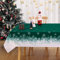 Tischdecke Weihnachtstafeldecke Abwaschbar Tischdekoration für Xmas Wasserabweisend Tischtuch mit Schneeflocke Muster Knitterfrei Tischdecke für Esszimmer Schmutzabweisend Tischtuch,Grün,137x200cm