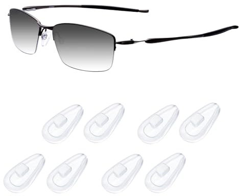 Acefrog 4 Paar verbesserte Teardrop Air Bag Kissen Silikon Nasenpads für Oakley Contrail OO4147, Socket 5.5 OX3218, Socket 5.0 OX3217 Brillen, Push-in-Nasenstück-Ersatz, rutschfest, transparent