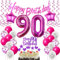 Deko 90. Geburtstag Frauen luftballons 90 Geburtstag Deko Geschenk für 90. Geburtstag Frauen rosa 90. Geburtstag Tortendeko 90 Frau Geburtstagsdeko 90 jahre Frau Geburtstag dekoration rosa