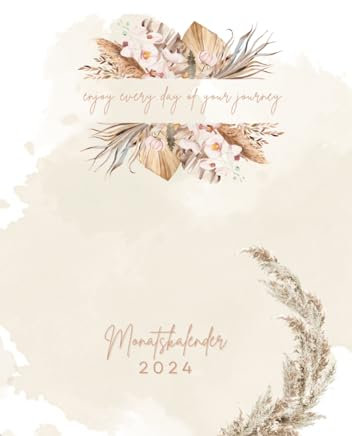 Monatskalender beige 2024 größer als A5 - Taschenkalender ein Monat auf 2 Seiten - Terminplaner inklusive Wochennotiz -: Jahresübersicht 2024 & 2025, ... 2024 - Planer zum Motivieren & Organisieren