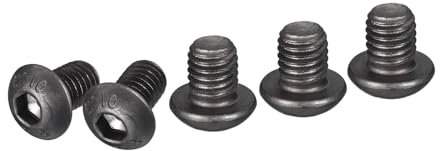 DTGN M8-1.25x10mm Innensechskantschrauben mit Linsenkopf - 10er Pack - Geeignet für Maschinen - Kohlenstoffstahl Schwarzoxid - Innensechskant Vollgewindebefestigung