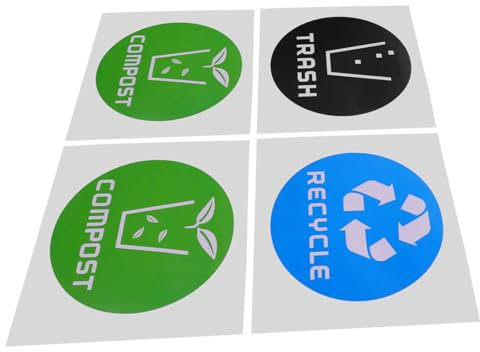 CHILDWEET 4 Pack Recycle Symbol Car Stickers Garbage Bin Label Decal for Recycling Awareness PVC Window Truck Stickers Random Style