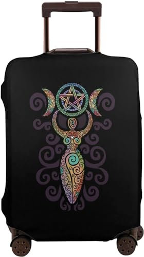 Ovid Wicca Reisegepäckhülle mit dreifachem Mond und Gaia-Motiv, elastisch, mit waschbarem Reißverschluss, staubdicht, Größe XL für 73,7–81,3 cm Gepäck, Siehe Abbildung, S(for 18-21 inch suitcase)