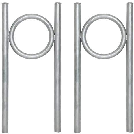 TRUTZHOLM 2x Fahrradanlehnbügel 115 x 53 cm Stahl feuerverzinkt Rohrdurchmesser Ø 60 mm Fahrradständer zum Einbetonieren inkl. Bodenqueranker Parker Diebstahlschutz Fahrradanlehner für je 2 Fahrräder