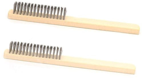 Set of 2 Wire Brush, Stainless Steel Wire Paint Remover Wooden Handle Surface Cleaning Tool for Removing Rust, Welding Slag and Paint