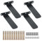 SAYAYO Regalhalterung Schwarz Schwerlastwinkel Tablarträger 200mm Winkel Metall Wandmontage 4 Stück Regalhalterung Unsichtbar für Holz Regal