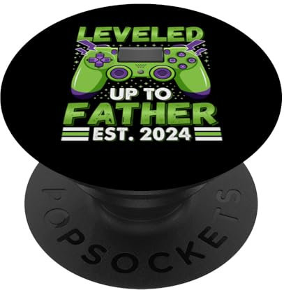 Livellato fino a padre 2024 Promosso a papà 2024 Gaming PopSockets PopGrip Intercambiabile
