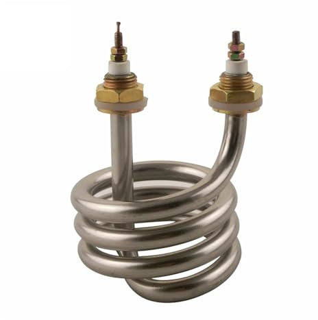 FULIMEI Thermoplongeur en spirale en acier inoxydable, tête en cuivre, élément chauffant for eau distillée, hauteur de Tube de 80mm, 220V, 380V, 2500W, 3000W, 4500W (Color : 2500W, Size : 220V)