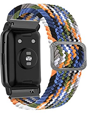 Pulseras Mareo Correa elástica para Reloj Textil, reemplazo de Ajuste de Nailon, Accesorios de Pulsera Inteligente Ajustables Pulseras para Personalizar (B, One Size)