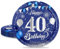 MORAINJAY 40. Geburtstag Pappteller, 16 Stück Blau mit Silber für Mann Frau, 9 Inch/23cm Party Deko