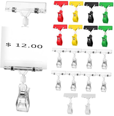 HAPINARY 20stücke Schilderklammern Doppelseitige Klammern Für Verkaufsschilder Preisanzeige Schilderhalter Für Einzelhandelswerbung Mit Clips Für Schilderdisplays