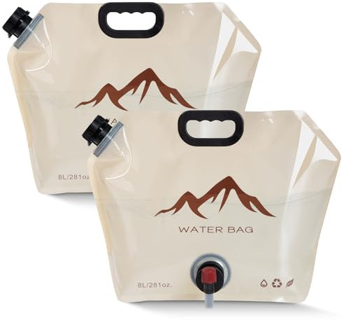 ZLLkeji Récipient d'eau Pliable 8L d'eau Bidon Flexible Portable Eau Potable Conteneur avec Couvercle étanche Poche d'eau Portable Bidons à Eau pour Camping Randonnée Pique Nique Barbecue