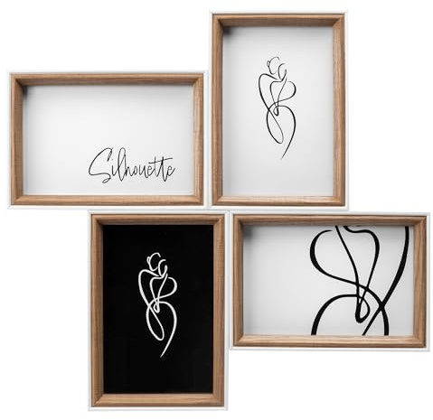 walther design Bilderrahmen Silhouette Holzgalerie, 4 Fotos 10x15 cm, buche, NW415P