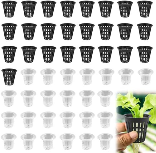 Hydrokultur Netztöpfe, 50 Pcs Net Pot Hydroponics, Wasserkultur Pflanzkorb, Netzbecher Für Hydroponik, Kunststoff Hydroponics Netztopf, Plant Net Cup Töpfe Für Hydrokultur, Garten, Balkon, Bepflanzung