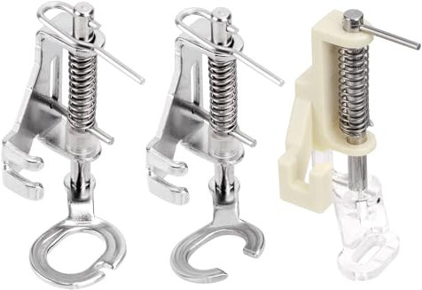 Lot de 3 Grands Pieds Presseurs en Métal pour Reprisage/Mouvement Libre, Comprenant Un Pied de Quilting & Un Bout Ouvert & Un Bout Fermé pour Singer Brother Janome & d'autres Machines à Coudre