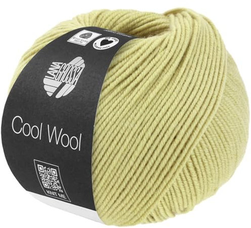 LANA GROSSA Cool Wool Uni | Extrafeine Merinowolle waschmaschinenfest und filzfrei | Handstrickgarn aus 100% Schurwolle (Merino extrafein) | 50g Wolle zum Stricken & Häkeln | 160m Garn FB 2122