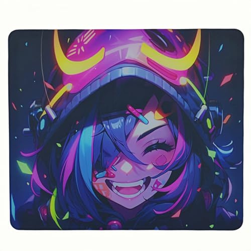 HOUHANG 25883 Tapis de souris électronique de sport avec motif animé, surface en verre trempé, lisse, dos en caoutchouc PU antidérapant, stable, ondulé