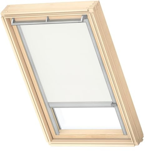 VELUX Original Electric Operated Translucent Roller Blind for MK04, White, with Grey Guide Rail