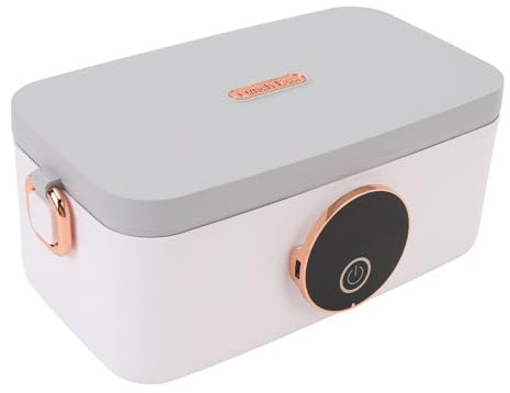 Tbest Lonchera Eléctrica Inalámbrica USB Recargable 45W Calefacción Rápida 1000 Ml de Acero Inoxidable Contenedor de Acero Inoxidable para el Aula de Viajes de Oficina