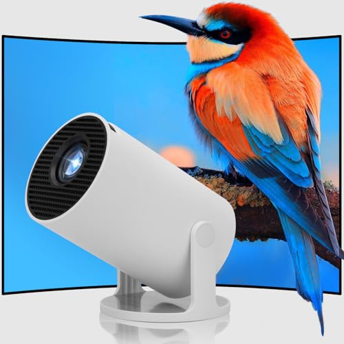 Mini Projector with WIFI 6 and Bluetooth 5.4: HY300 PRO+ Portable Smart Projector Support 4K 1080P Android 11 Auto Keystone 180° Rotatable projector for Bedroome, Home Cinema, Outdoor