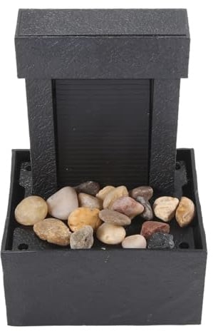 Sirxlevcy Pebble Meditation Belt LED Lighting Soothing Desktop Fountain, Indoor Waterfall Miniature Life