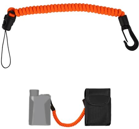 Dragonne Télémètre, 15-75cm Polyester Haute Densité Lanière Rétractable pour Chasse Pêche Camping Alpinisme Télémètre (Orange)