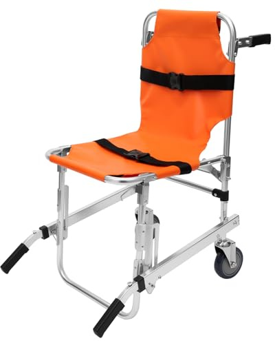 TCICOP Treppenstuhl 159kg Rollstuhl Faltbar, Wheelchair mit 2 Rädern Transport Faltbarer -Treppenstuhl Treppensteig-Rollstuhl Treppenhilfe Senioren, Geeignet für Altenheime und Krankenhäuser