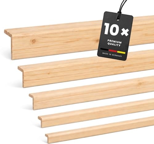 KGM Winkelleisten - Kiefer Massivholz Roh - 2400 x 40 x 40 mm - 10 Stk. | unbehandelt, langlebig, überstreichbar, Eckleiste für Kanten, Ecken & Übergänge, lösemittelfrei, für Innenausbau & DIY