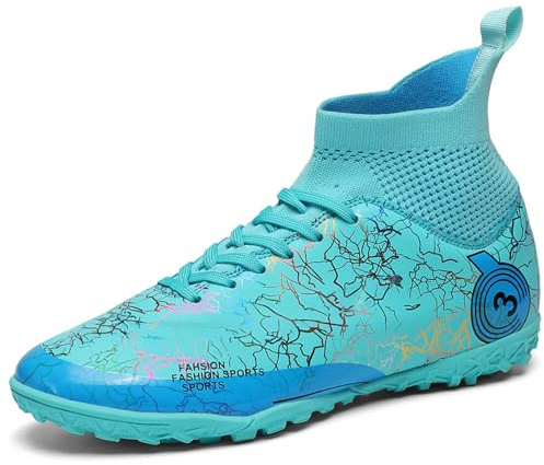 Mokayu Boys Football Boots Kids Firm Ground Soccer Astro Turf Athletics Training Sport Running Futsal Shoe Teenager Indoor Outdoor Profession Competition Football Shoes Unisex