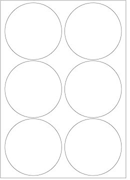 MADE IN GERMANY 60 Etiketten selbstklebend 95 mm rund weiß permanent klebend auf Bogen A4 (10 Bögen x 6 Etik.) CS Label – Universaletiketten zum Beschriften und Bedrucken.