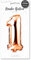 Lizzy Rose Gold Foil Number Balloon | 32cm Height | 0-9 Balloons Number for Birthday Anniversaries Party | Complete with a Plastic Blow Tube (Character: 1)