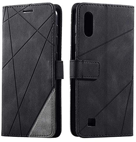 SONWO Case for Galaxy A10 / Galaxy M10 Case, Premium Leather Flip Wallet Case Magnetic Closure Card Slots Kickstand Phone Case for Samsung Galaxy A10 / Galaxy M10, Black