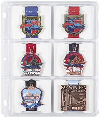 Medaillen-Organizer, Aufbewahrungsbinder, Standardgröße, Auszeichnungsmedaillen bis zu 9,5 x 8,3 x 0,6 cm, 3 Stück für 18 Medaillen