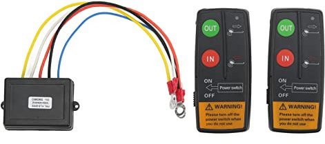 Akozon Commande Treuil Sans Fil Commande Treuil Electrique 12v 24v Kit de Télécommande de Treuil sans Fil 75ft Gamme 12V 24V Haute Sensibilité Universelle pour Voiture ATV Camion 379521011