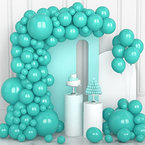 Palloncini Teal Verde Acqua, 106 pezzi 5 10 12 18 pollici Turchese Arco Palloncini Kit per Ragazze Donne Ragazzi Festa di Compleanno Matrimonio Doccia Nuziale Comunione Anniversario Decorazioni