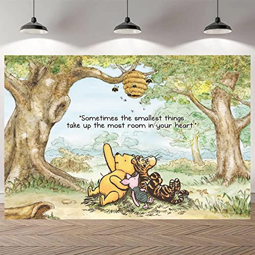 Winnie Zitat Hintergrund Puuh Banner 144 x 94 cm perfekte Babyparty-Dekorationen Bär Biene Geburtstag Party Supplies Dekorationen
