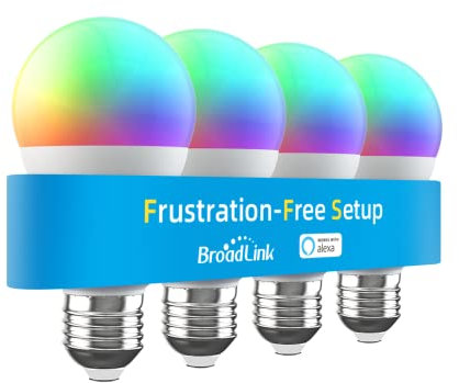 Broadlink Smart Light Bulbs, Frustration-Free Setup (FFS), Works with Alexa Only, BLE Mesh Tech, A60/E27/9 W/800 lm, Colour Change with Music Sync (1 Pack)