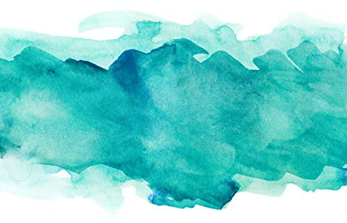 wandmotiv24 Fototapete Aquarell Papier türkis, 400 x 280 cm - selbstklebende Vliestapete 150g, Wanddeko, Wandbild, Wandtapete, Aquarellpapier Wasserfarben blau M6560