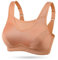 Wingslove Damen Starker Halt Sport BH Große Brüste Ohne Bügel Breite Träger Verschluss Bustier Lauf Joggen Bra (Orange 90C)