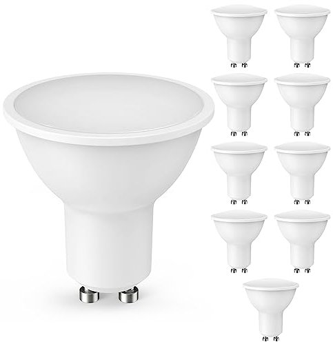 Cnkeeo Ampoule LED GU10, 10PCS, LED GU10 5W Équivalent 50W Lampe Halogène, Blanc Froid 6000K 450LM Protection des Yeux Lumineux, non Dimmable, Convient pour la Décoration d'Éclairage Domestique, etc
