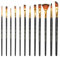 12 Stück Pinselset,Premium Nylon Acrylfarben Pinsel,Künstler Acryl Bürste,Malerei Ölfarben Brush Set fur Acrylfarben,Öle und Gouache (Schwarz)