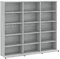 SDWEHO7 CD DVD Regal, Ständer Standregal mit 15 offenen Fächer, Medienregal, Aktenregal für Büro, Lagerschrank für Schlafzimmer Grau Sonoma 102x23x89,5 cm Holzwerkstoff