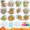 Herbst Basteln Kinder,24 Stück Herbst Bastelset,Herbstdeko Fenster Aufkleber,Herbst Basteln für Kinder,Kreativsets und Bastelbedarf, DIY Bastelset Blätter Deko Kinder Geschenk für Halloween
