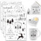 BOOMTOP 4 Rub On Sticker Weihnachten Aufkleber Weihnachtssticker Selbstklebend Rub On Folie Rub Ons Frohe Weihnachten Sprüche Rub Ons Sticker Transferaufkleber für Glas Holz Möbel Gips Keramik