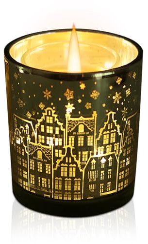 Windlicht Tischdeko Teelichthalter, Weihnachten Windlicht Glas Kerzenhalter, Kerzengläser Weihnachtsdeko Innen Tisch Kerzenglas Glaszylinder für Kerzen Windlicht Kerzenständer Weihnachten Deko (1, A)