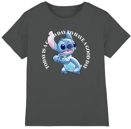 Lilo and Stitch Boy's Lilo & Stitch Good Day Unisex Kids T Shirt T-Shirt (Pack of 1)
