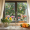 ANATTASOUL Fensterbilder Doppelseitig Vase Schmetterling Kolibri Fensterdeko Wiederverwendbar Fenstersticker Selbstklebend Fenster Aufkleber Deko Frühling Sommer für Glas Kinderzimmer Badezimmer