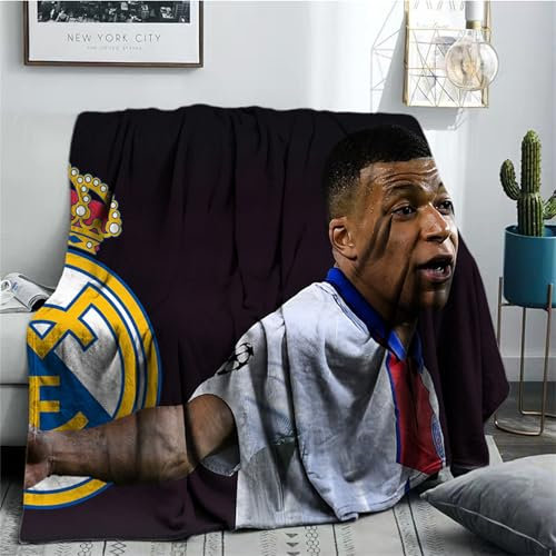 Real Madrid Mbappe, vielseitige Bettwäsche, Flanell, Decke für Stuhl/Couch/Sofa