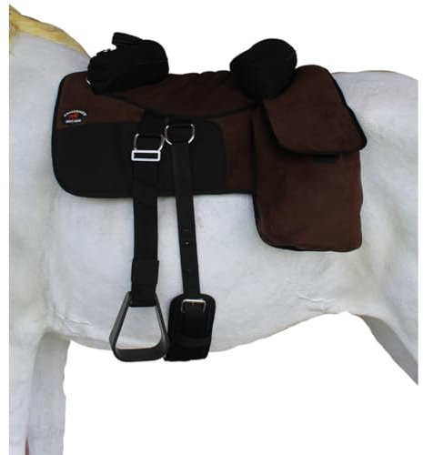 CHALLENGER Horse Western 39TS07BRR Deluxe Bareback Trail Sattelunterlage mit Taschen, Türkis